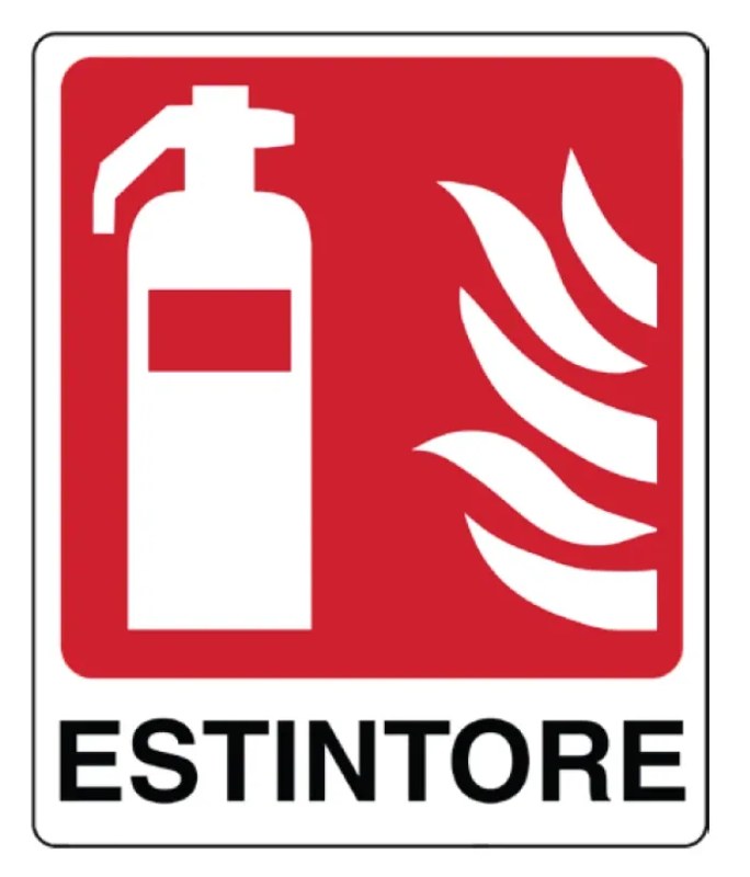 Cartello in alluminio estintore con testo – Codice CAR1001