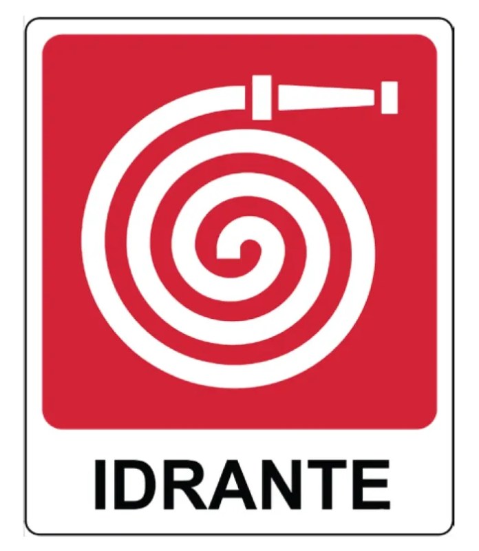 Cartello in alluminio idrante con testo