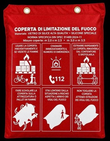 Coperta di limitazione fuoco e fumi 2x2,5 m – Codice A_7 a
